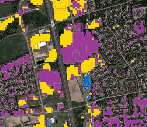 Persistent Change Monitoring and GeoEye-1, Dublin, Ohio, USA, 9 September 2019